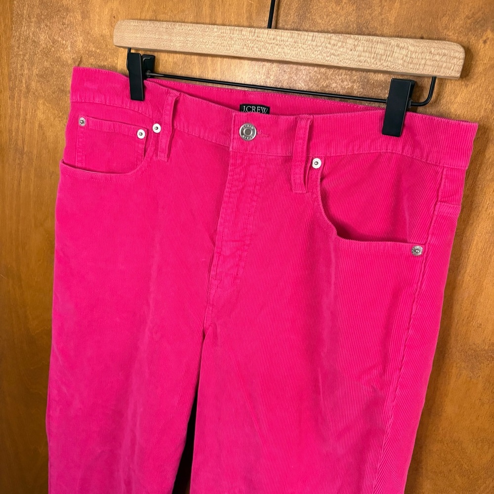 J. Crew Hot Pink High Rise Corduroy Straight Leg Pants 31 Preppy Retro 70s Artsy - Picture 5 of 12